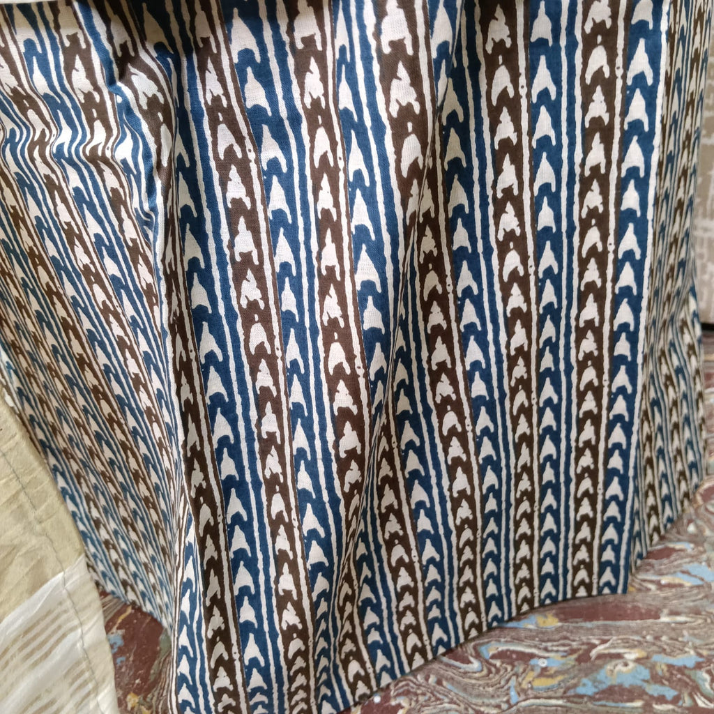 Cream Ethnic Printed Cotton Chudithar Dress Material with Dupatta