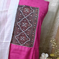 💖 Fuchsia Pink Rayon Cotton Chudithar Dress Material with Kalamkari Patch
