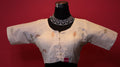 Women's Ivory Embroidered Readymade Blouse – Elbow Sleeve