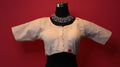 Women's Ivory Nature Embroidered Readymade Blouse – Elbow Sleeve
