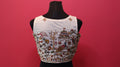 Women's Ivory Peacock & Palace Embroidered Readymade Blouse – Sleeveless