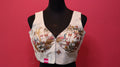 Women's Ivory Peacock Garden Embroidered Sleeveless Readymade Blouse