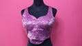 Women's Orchid Purple Banarasi Brocade Sweetheart Neck Sleeveless Readymade Blouse