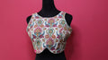 Women's White Multicolor Embroidered Designer Sleeveless Readymade Blouse