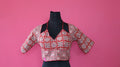Women's Red Ajrakh Printed Cotton Designer Readymade Blouse – Sweetheart Neck with Open Back