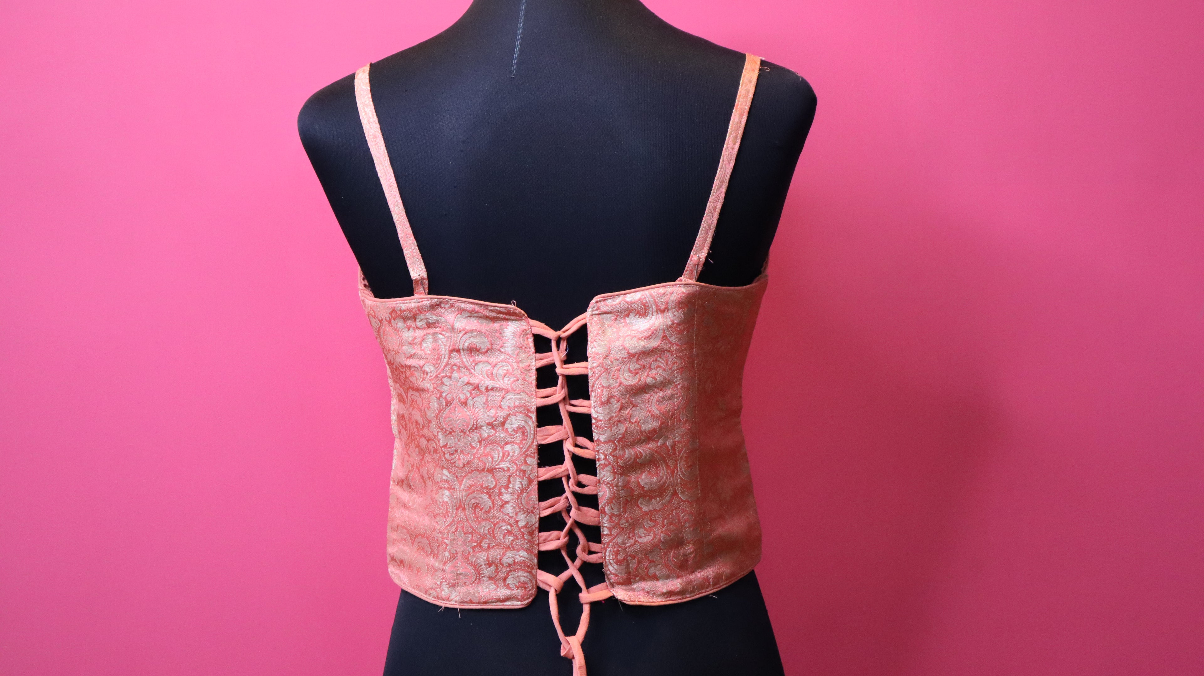 Peach Brocade Sweetheart Neck Padded Corset Blouse | Designer Saree Blouse for Women