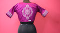 Women's Magenta Embroidered Designer Saree Blouse with Traditional Motif