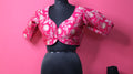 Women's Pink Floral Brocade Designer Saree Blouse