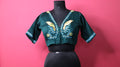 Dark Green Embroidered Designer Blouse for Women | Bird Motif Ethnic Readymade Blouse