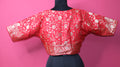Red Brocade Designer Blouse for Women | Traditional Banarasi Style Readymade Blouse