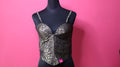Black & Gold Brocade Corset Designer Blouse with Sweetheart Neck