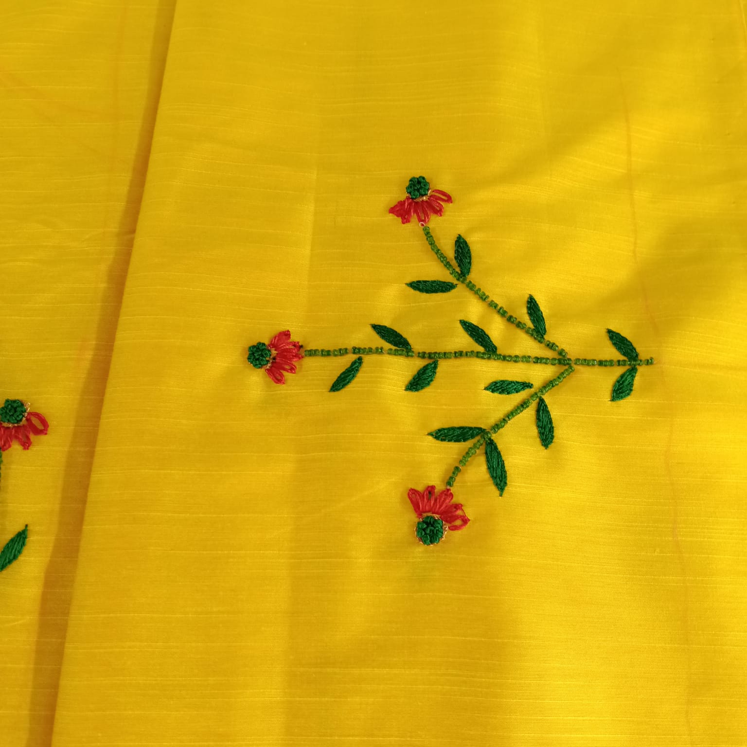 Elegant Women's Cotton Salwar Suit Set with Floral Embroidery & Chiffon Dupatta – Bright Yellow
