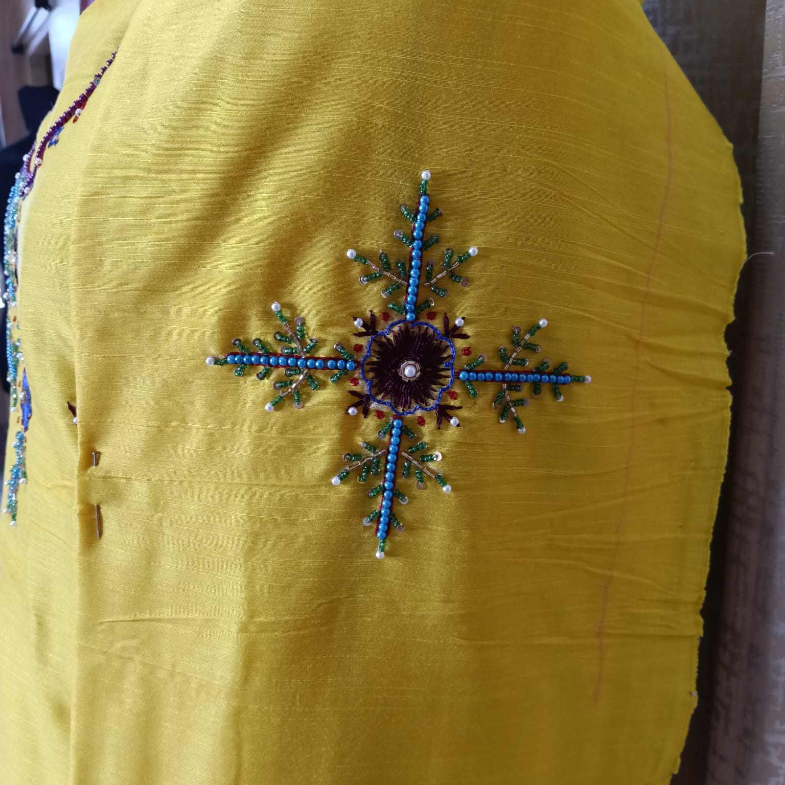Elegant Women's Cotton Salwar Suit Set with Floral Embroidery & Chiffon Dupatta – Sunshine Yellow